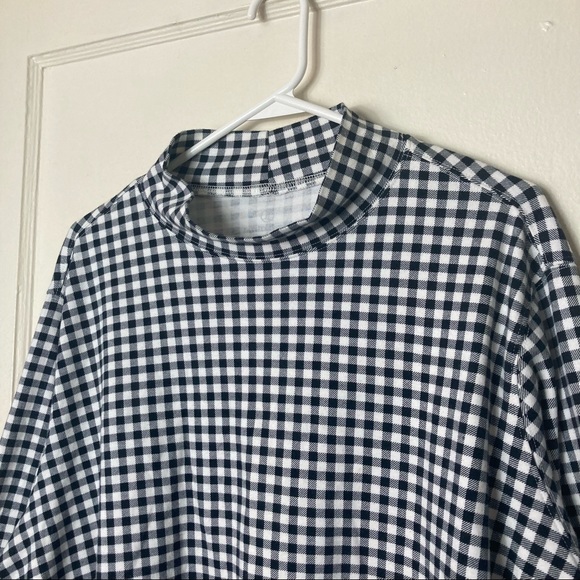 Lands' End black white gingham turtleneck long sleeve top plus 3X - Picture 3 of 7